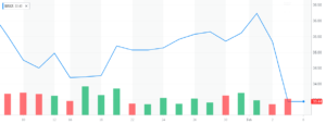 Bruker Corporation (BRKR)_one month price Chart 06022018